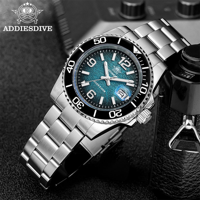 Solar Powered Watch - ADDIESDIVE 41mm Men's Diving Watch AD2513