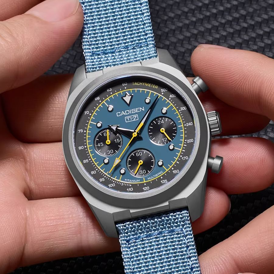 Solar Powered Watch - CADISEN Titanium TI-7 MULTISYNC New Moon