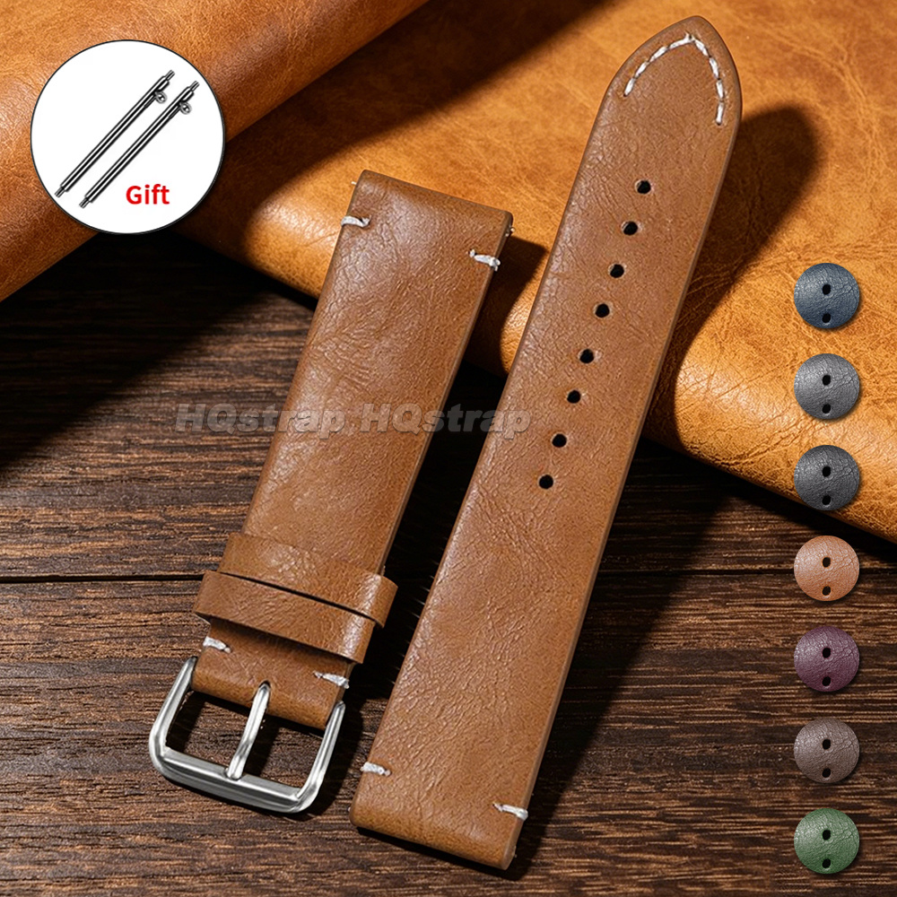 Seiko Watches Smartwatch - Oil Wax Leather Watch Strap 18mm