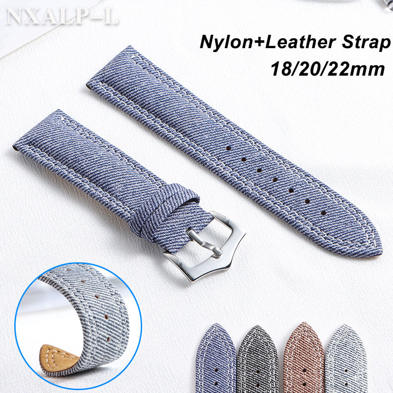 Denim Canvas Nylon Watch Strap - مراجعة Seiko Watches Smartwatch وسعره