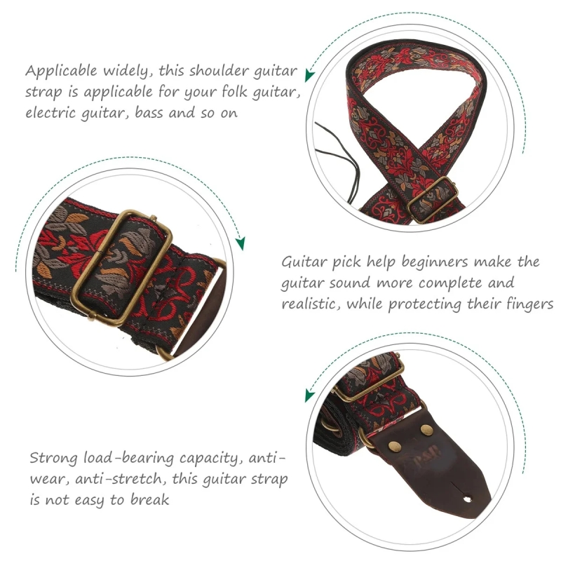 Miwayer Vintage Flowers Guitar - مراجعة Leather Watch Strap وسعره