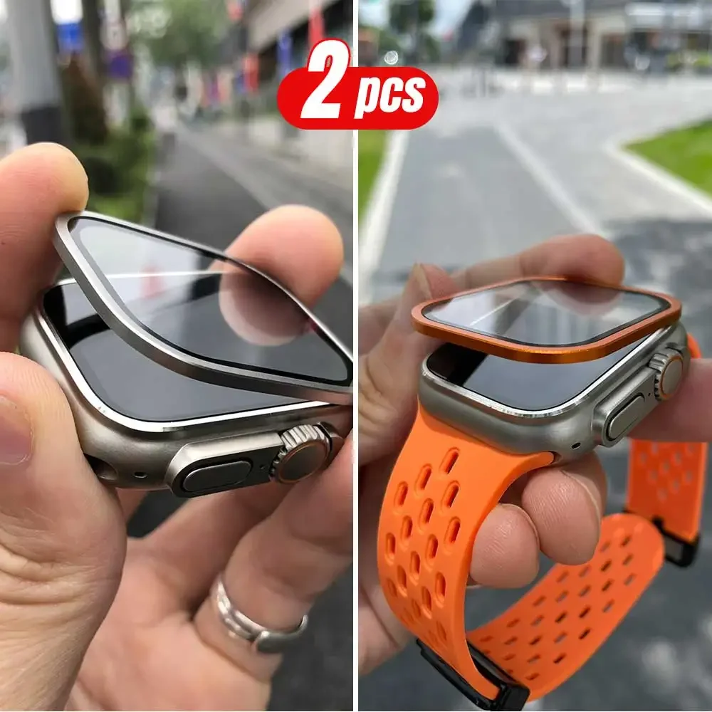 2PCS Titanium Metal Frame for  - مراجعة Smartwatch Apple Watches For Men وسعره