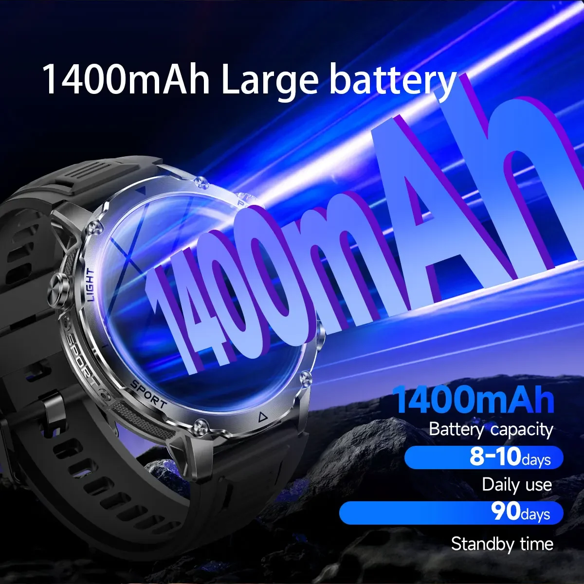Brand+1400mAh Big Battery Smar - مراجعة Smartwatch Branded Watches For Men وسعره