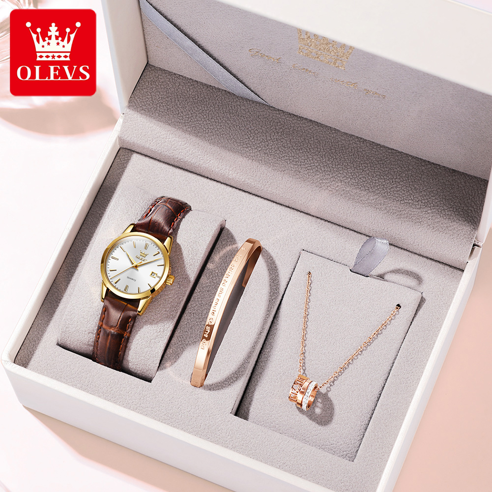 OLEVS Watch 6898 Women Watches - مراجعة Leather Watch Strap وسعره