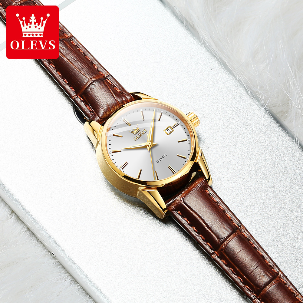 OLEVS Watch 6898 Women Watches - مراجعة Leather Watch Strap وسعره