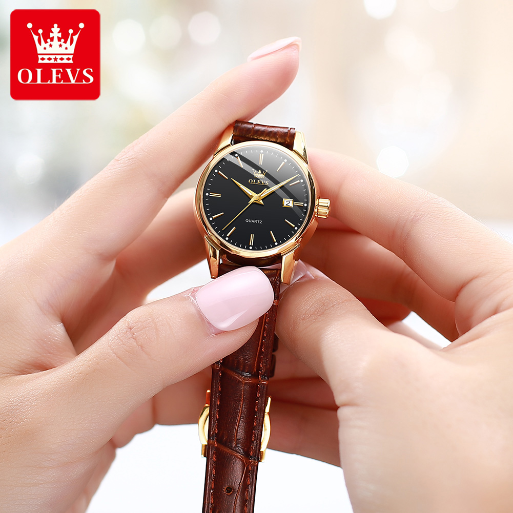 OLEVS Watch 6898 Women Watches - مراجعة Leather Watch Strap وسعره