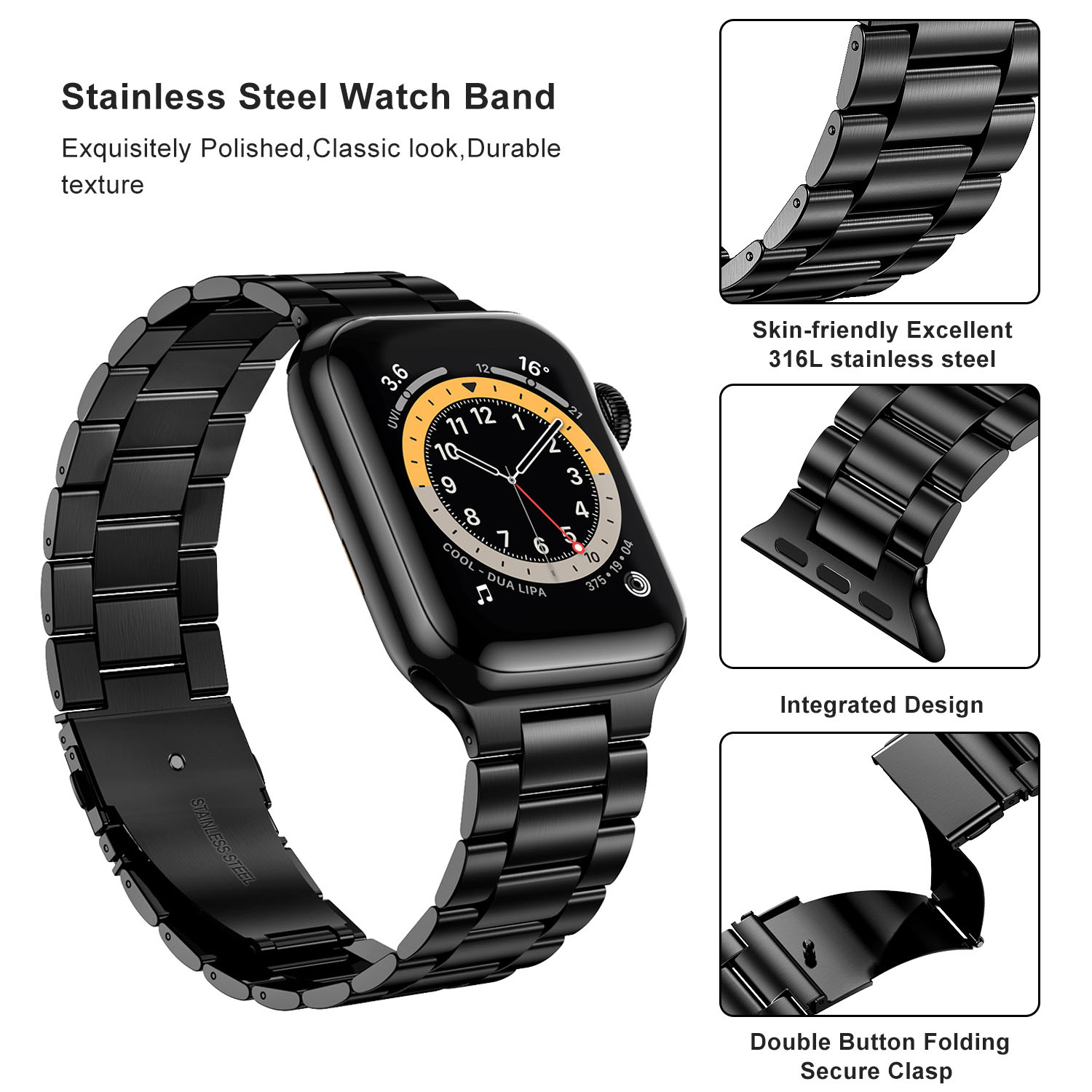 Stainless Steel Strap For Appl - مراجعة Smartwatch Apple Watches For Men وسعره