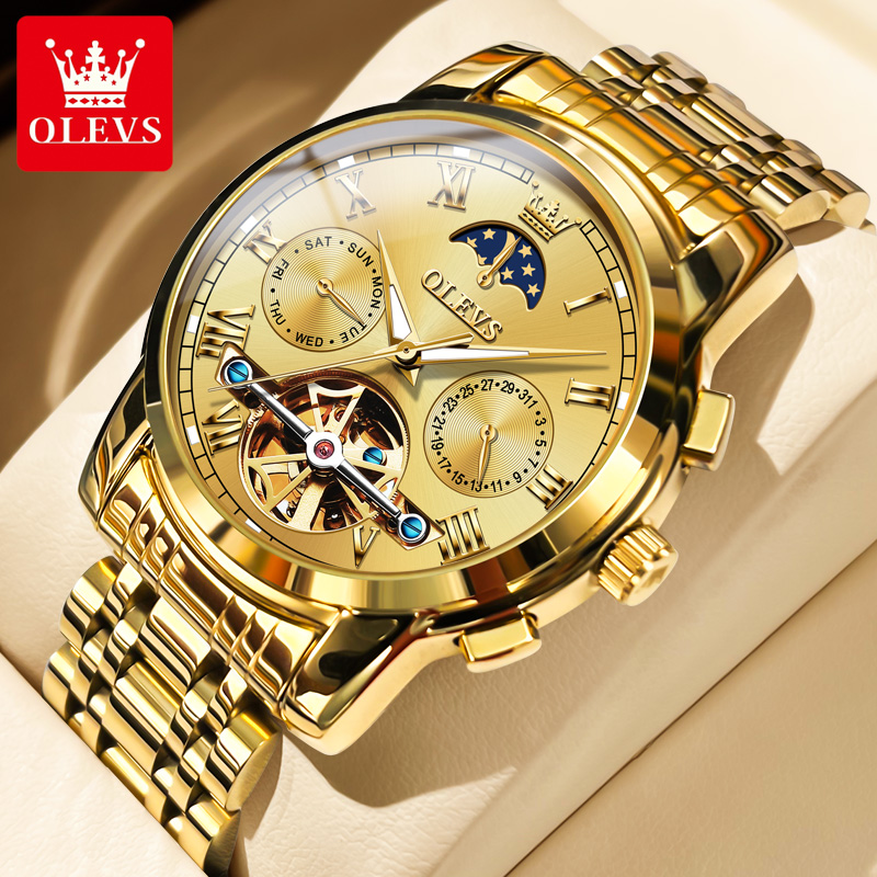 OLEVS 6617 Men's Classic Mecha - مراجعة Leather Watch Strap وسعره