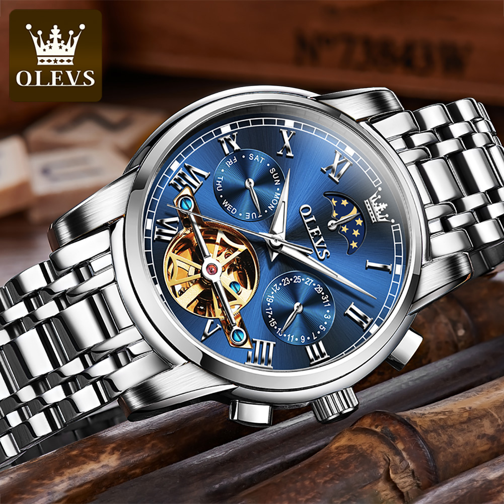 OLEVS 6617 Men's Classic Mecha - مراجعة Leather Watch Strap وسعره
