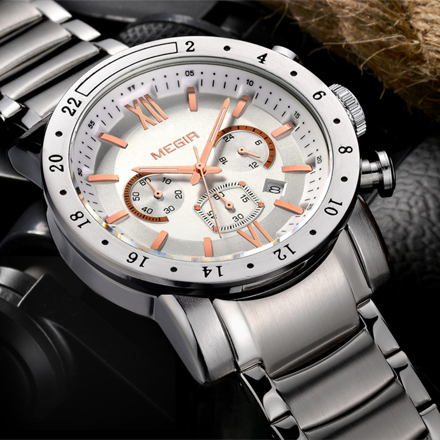 MEGIR Stainless Steel Casual W - مراجعة Smartwatch Digital Watches For Men وسعره
