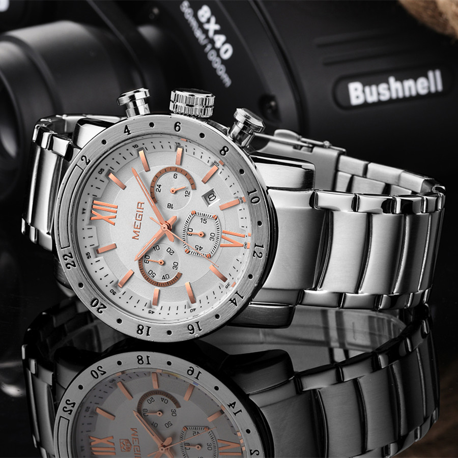 MEGIR Stainless Steel Casual W - مراجعة Smartwatch Digital Watches For Men وسعره