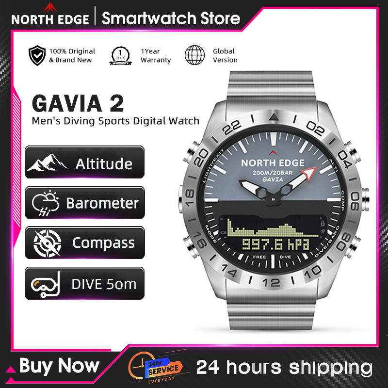 NORTH EDGE Mens Dive Watch Mil - مراجعة Smartwatch Digital Watches For Men وسعره