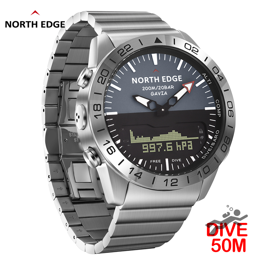 NORTH EDGE Mens Dive Watch Mil - مراجعة Smartwatch Digital Watches For Men وسعره