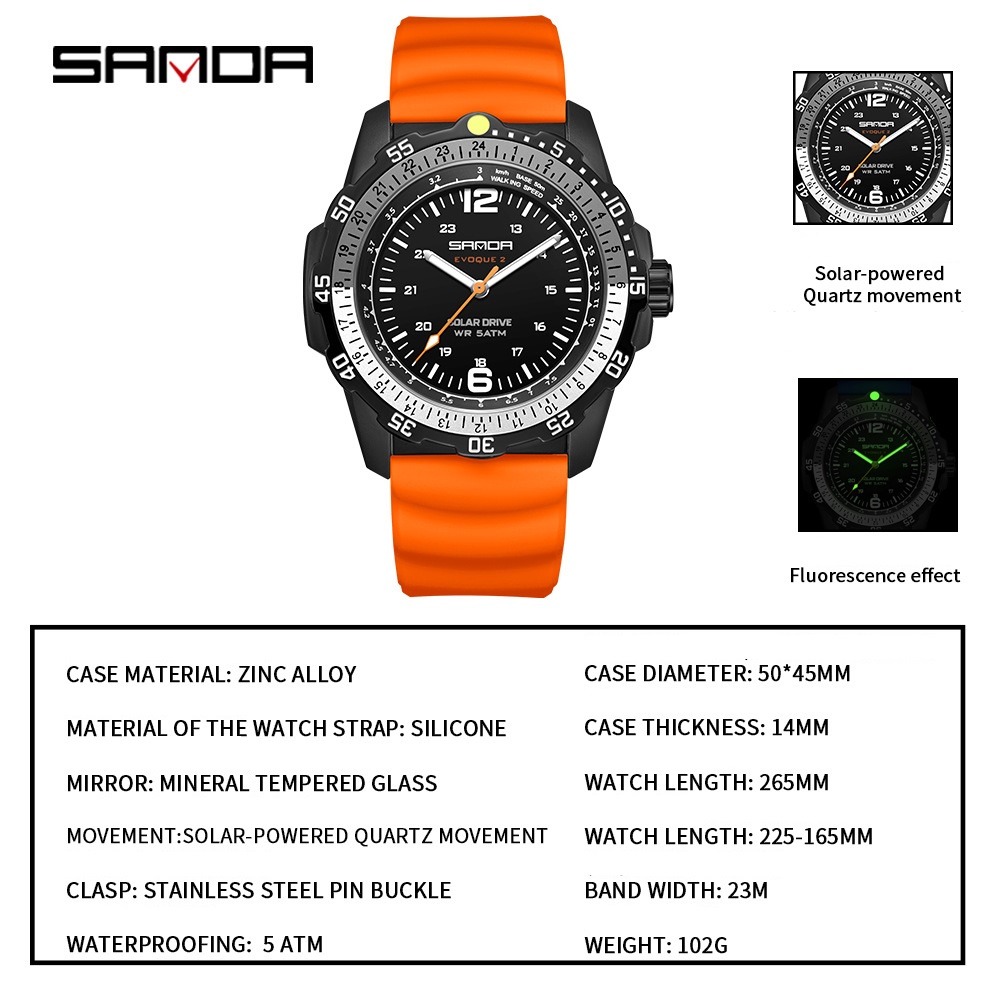 Sanda Brand Men's Creative Sol - مراجعة Solar Powered Watch وسعره