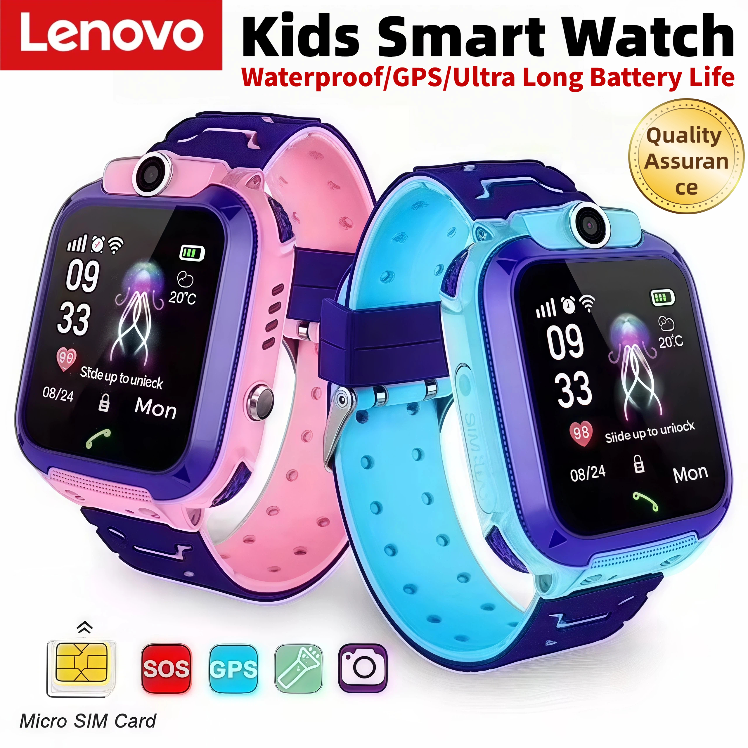 Lenovo Q12 Children's Smart Wa - مراجعة Smartwatch Watches For Kid Boy With Gps وسعره