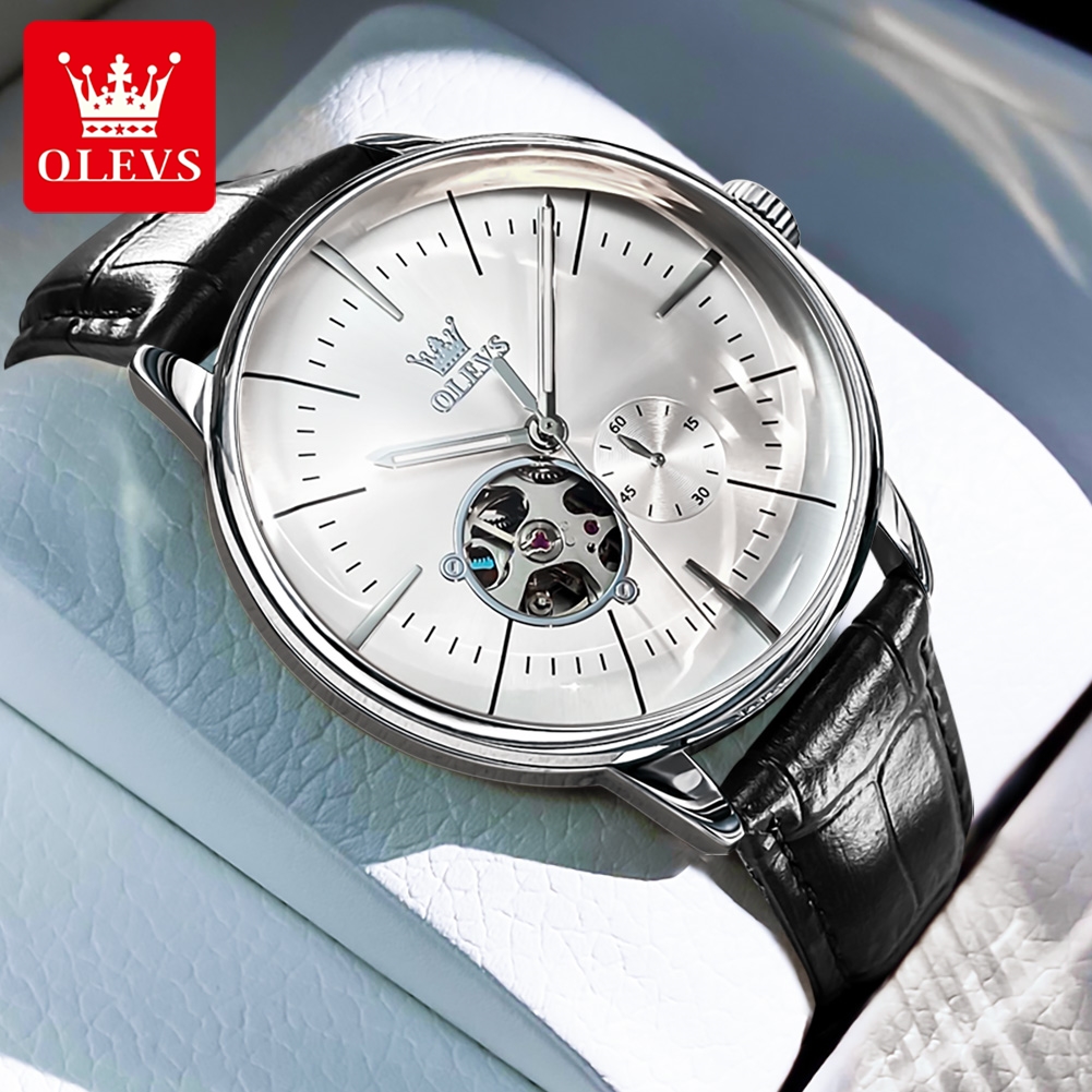 OLEVS Casual Fashion Men's Wat - مراجعة Leather Watch Strap وسعره