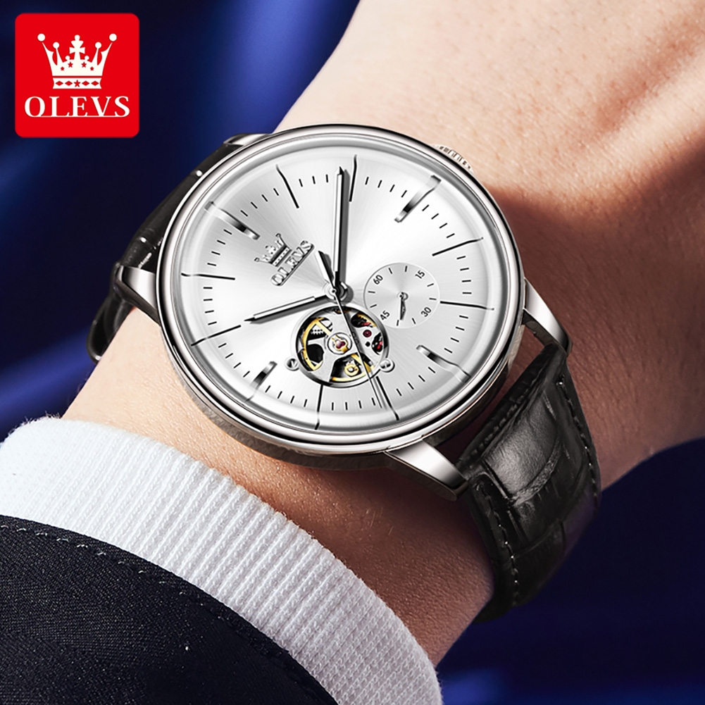 OLEVS Casual Fashion Men's Wat - مراجعة Leather Watch Strap وسعره