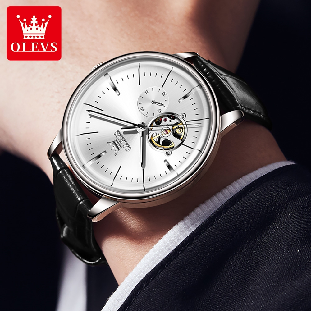 OLEVS Casual Fashion Men's Wat - مراجعة Leather Watch Strap وسعره