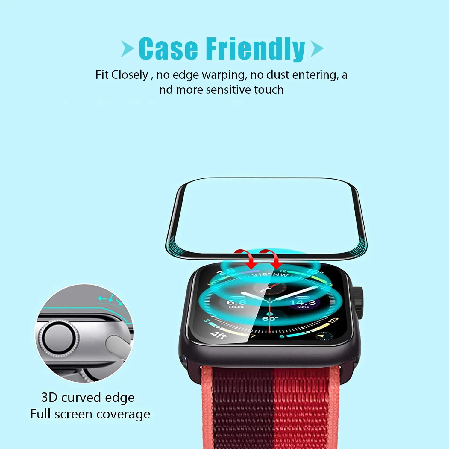 Screen Protector 3D Tempered F - مراجعة Apple Watch Band وسعره