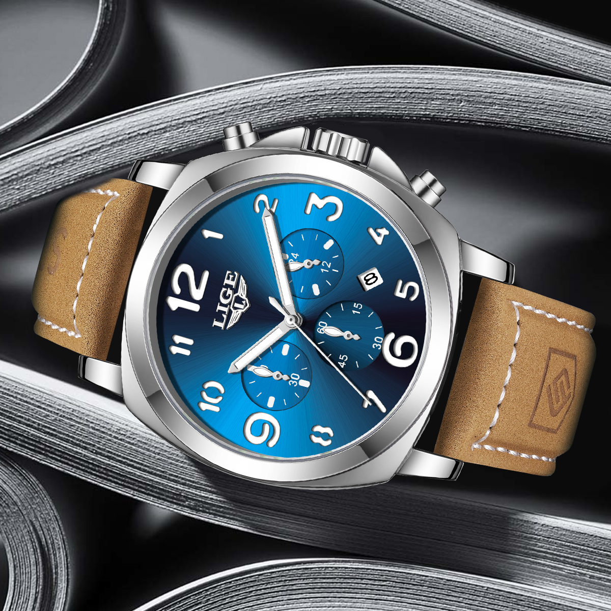 LIGE Casual Outdoor Quartz Man - مراجعة Leather Watch Strap وسعره