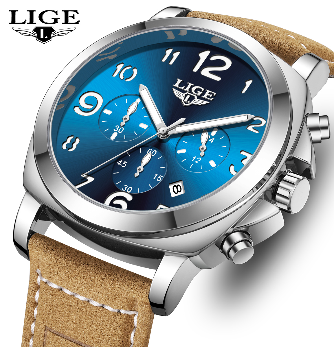 LIGE Casual Outdoor Quartz Man - مراجعة Leather Watch Strap وسعره