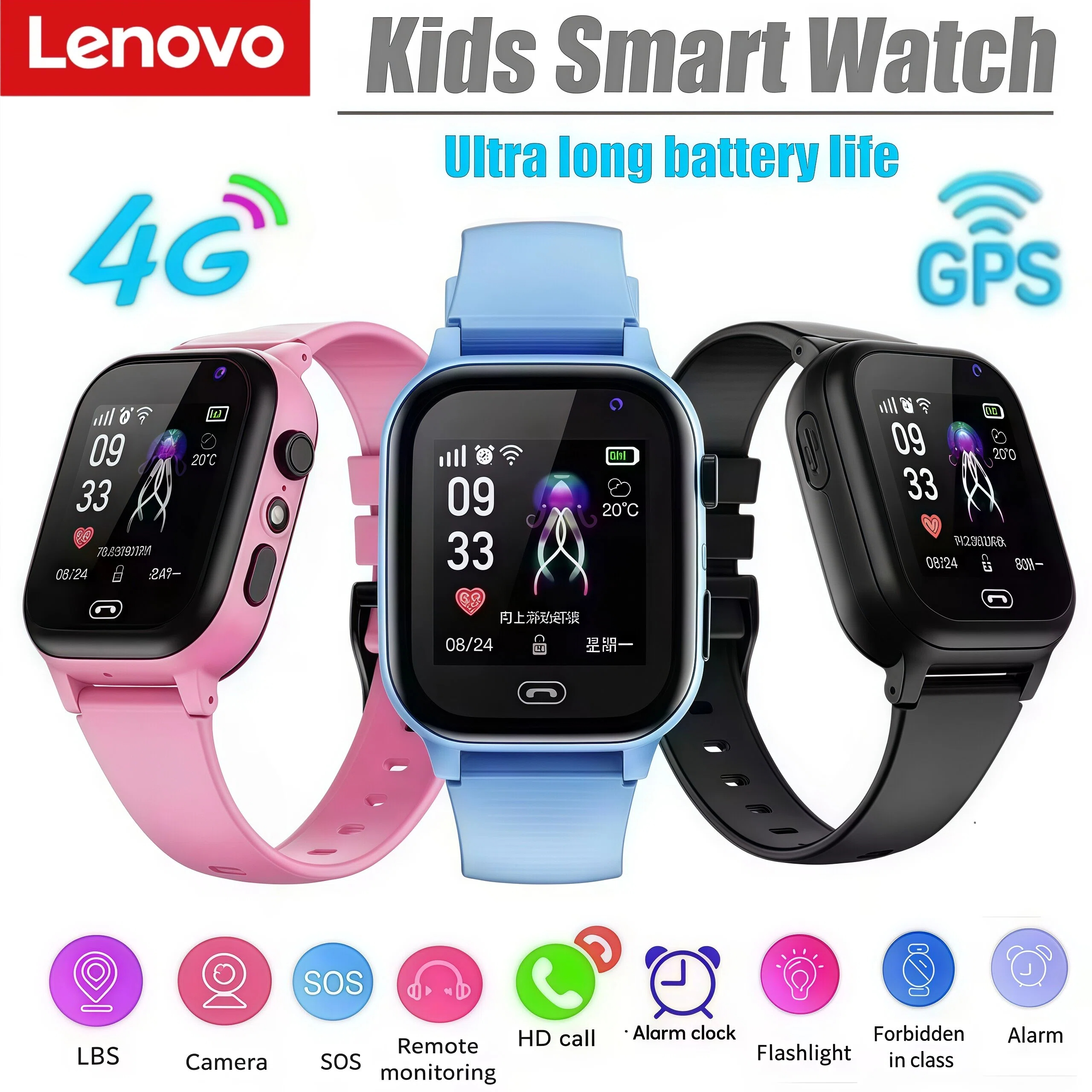 Lenovo Kids Smart Watch SOS Wi - مراجعة Smartwatch Watches For Kid Boy With Gps وسعره