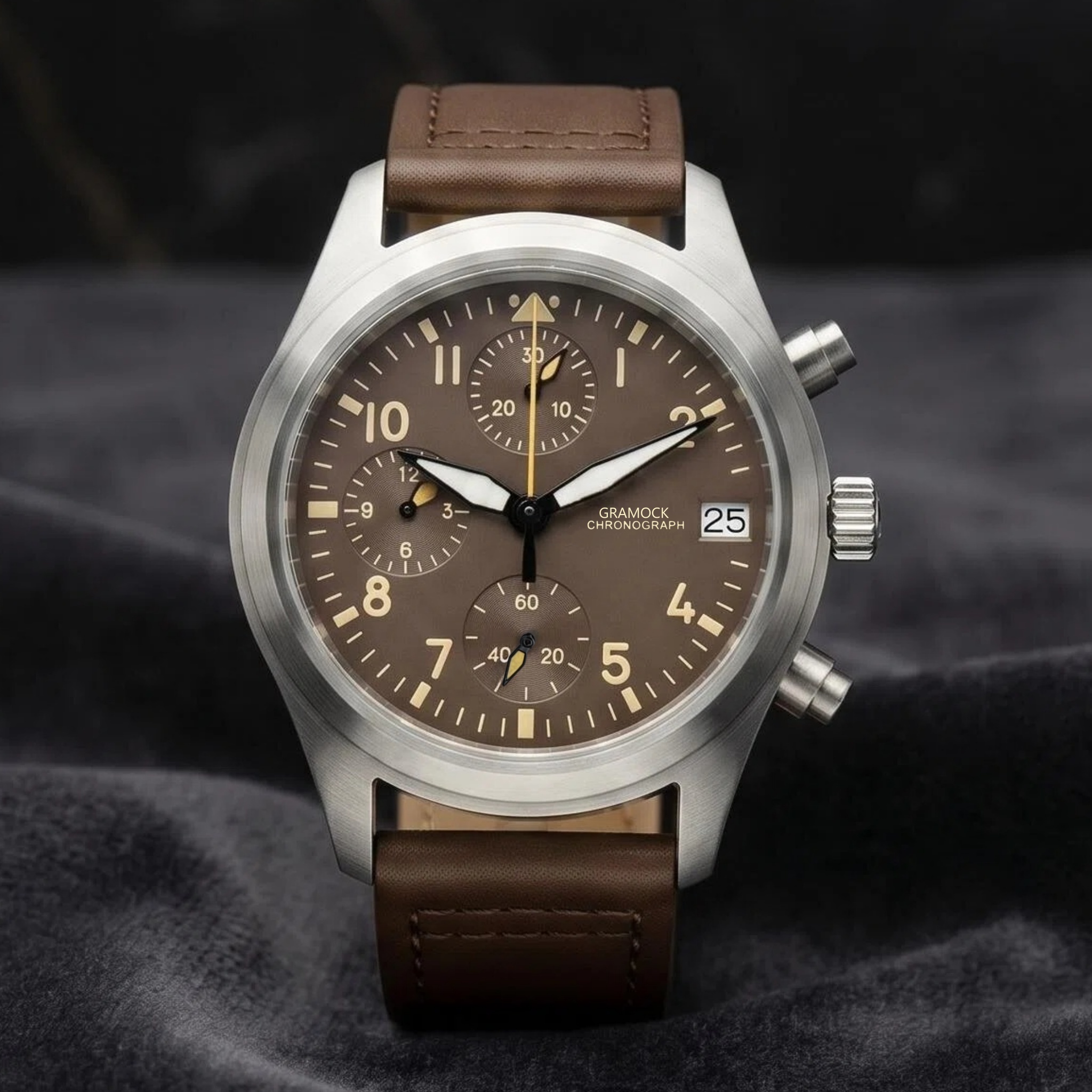 Men's 38mm Steel Dive Vintage  - مراجعة Leather Watch Strap وسعره