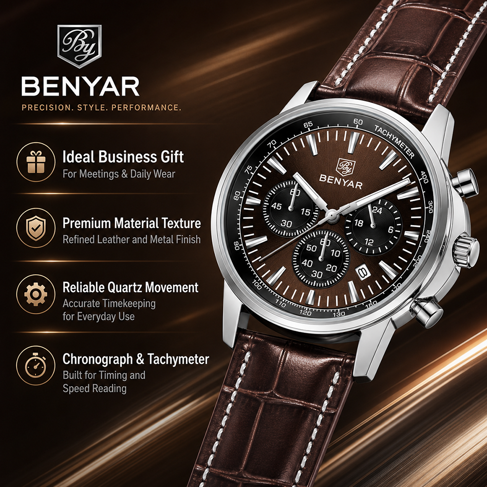 BENYAR Top brand multifunction - مراجعة Leather Watch Strap وسعره