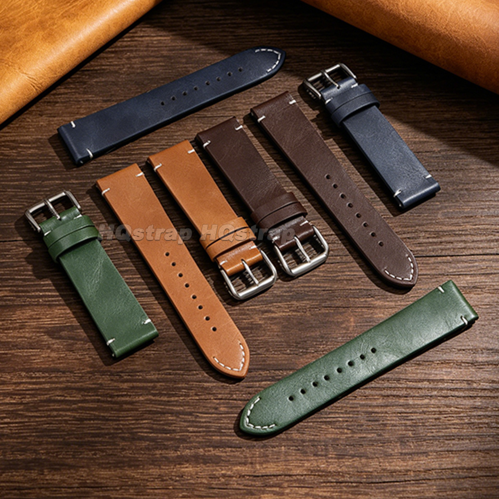Oil Wax Leather Watch Strap 18 - مراجعة Seiko Watches Smartwatch وسعره