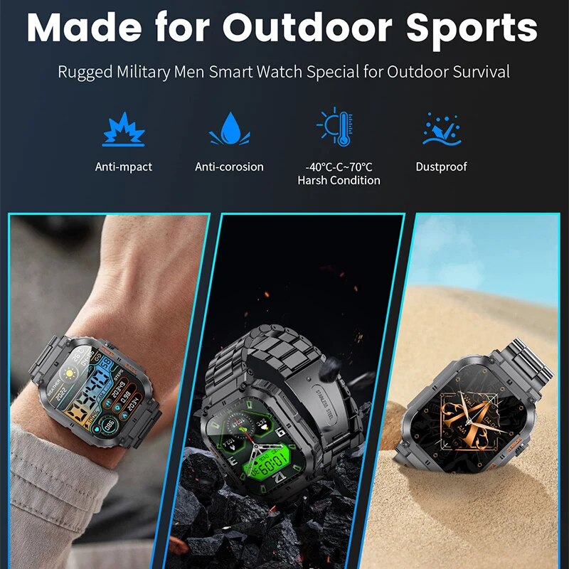 LIGE Outdoor Sports Fitness Sm - مراجعة Smartwatch Digital Watches For Men وسعره