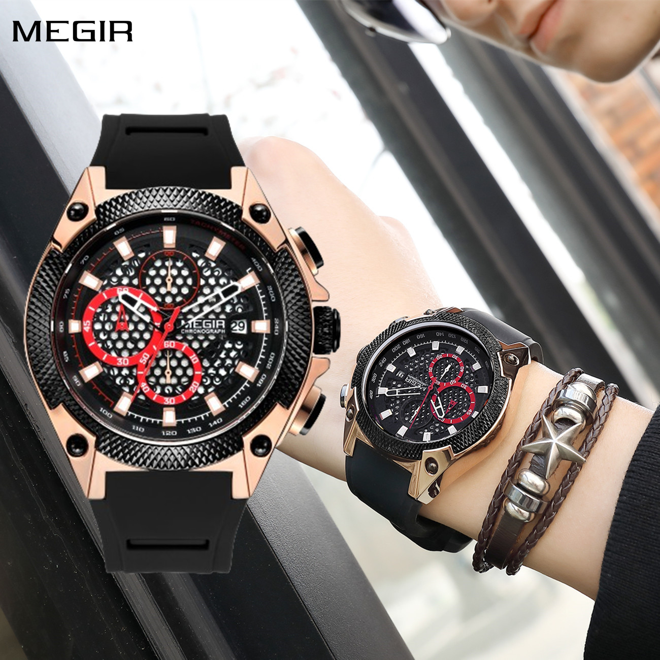 Megir Chronograph Quartz Watch - مراجعة Smartwatch Digital Watches For Men وسعره