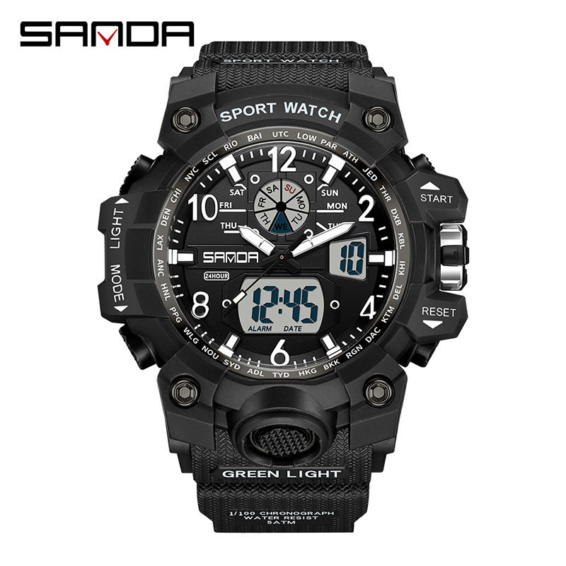 Fashion Sanda Brand Youth Mili - مراجعة Solar Powered Watch وسعره