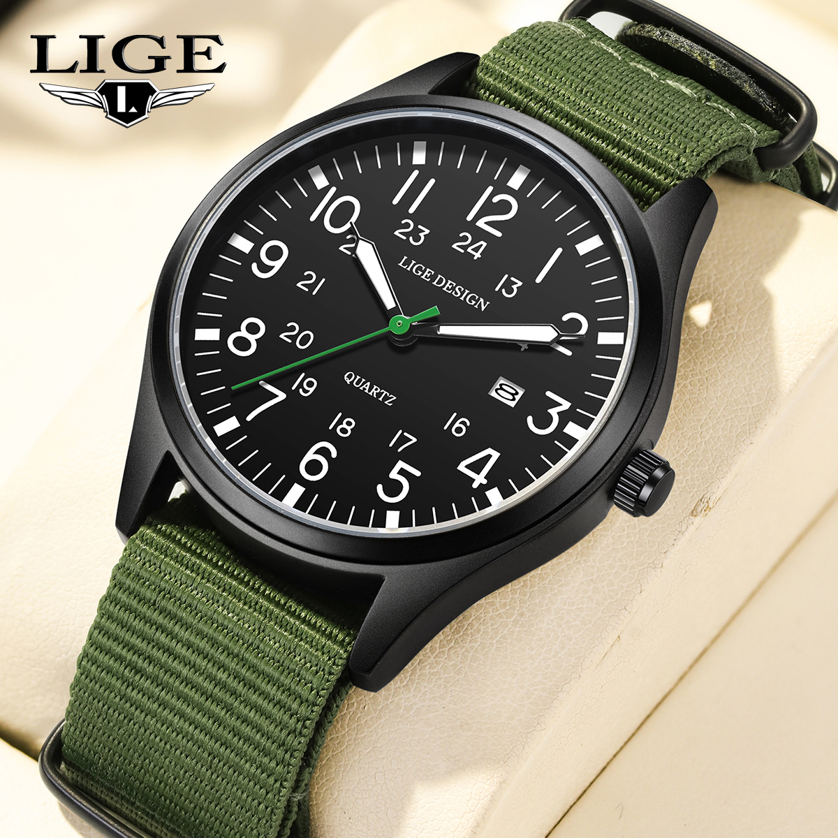 LIGE Top Brand Luxury Men Quar - مراجعة Solar Powered Watch وسعره