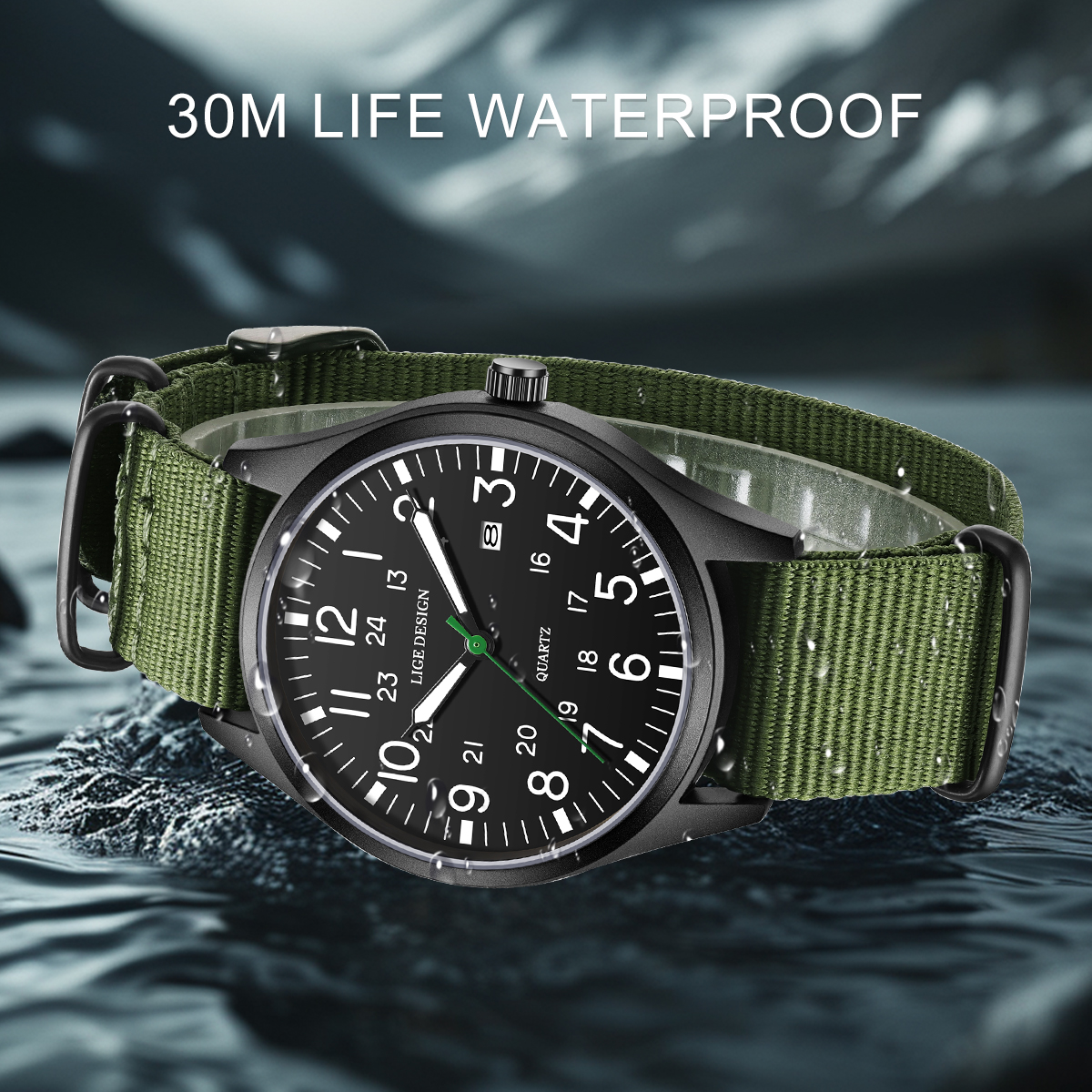 LIGE Top Brand Luxury Men Quar - مراجعة Solar Powered Watch وسعره