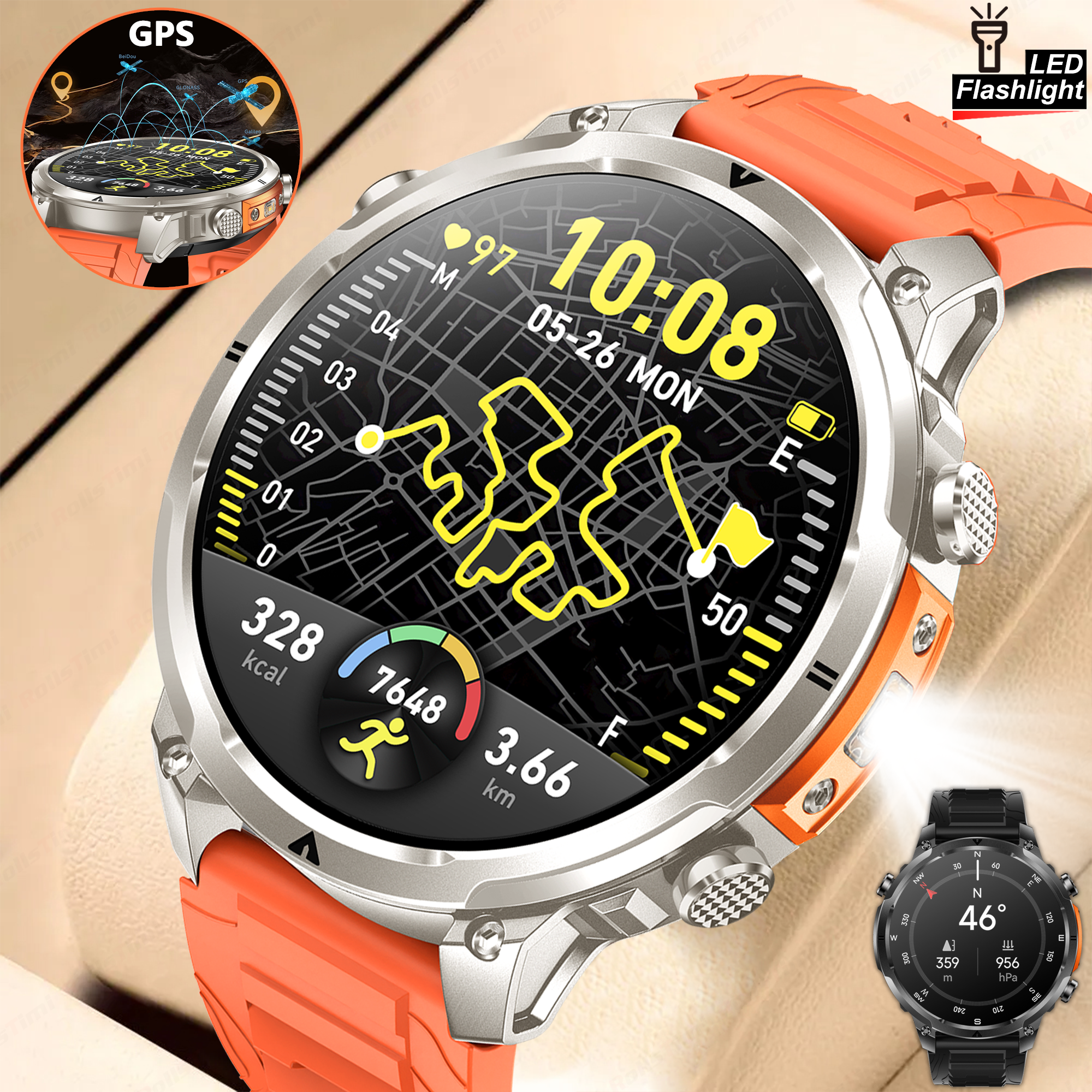 Outdoor GPS Sports Smart Watch - مراجعة Smartwatch Digital Watches For Men وسعره