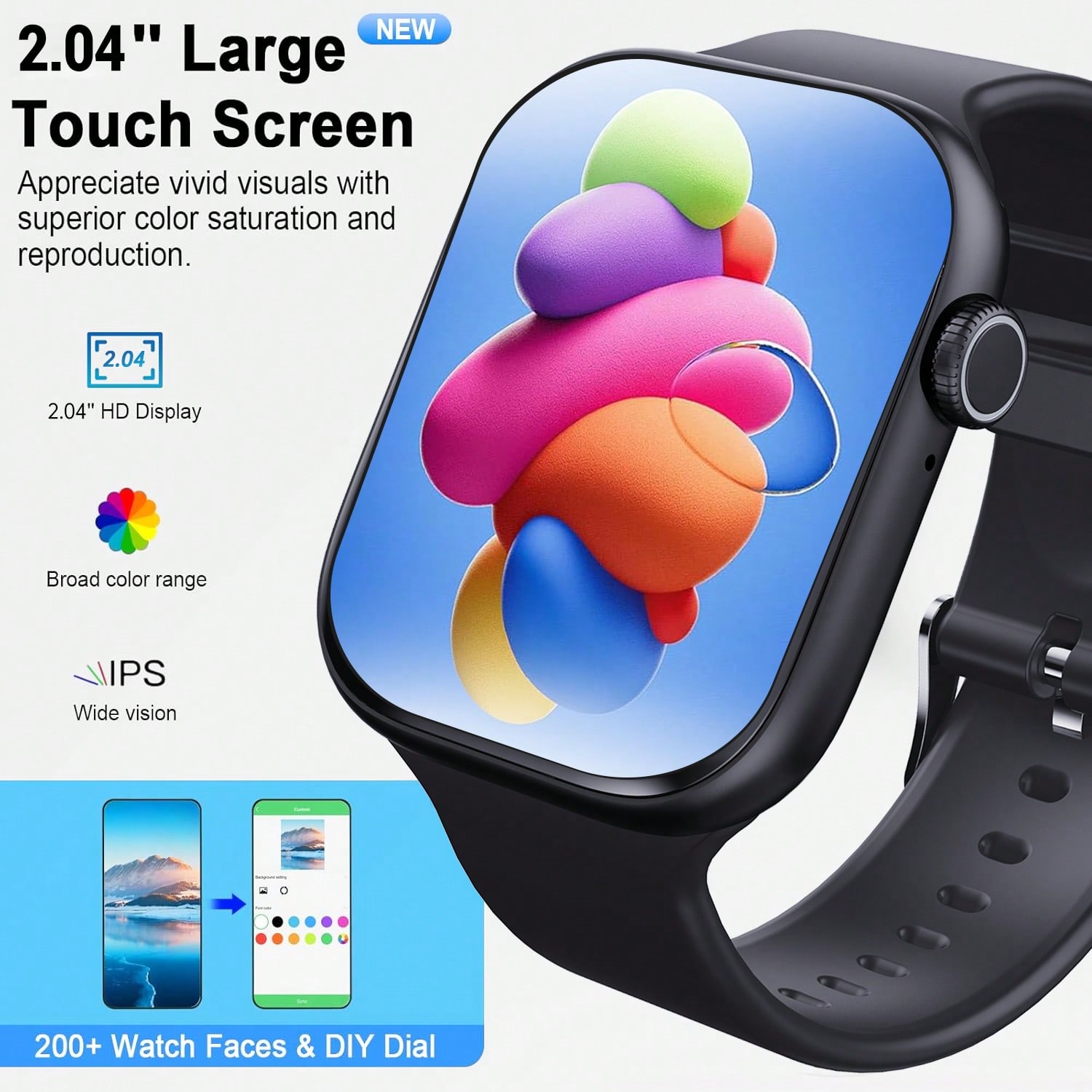 2.01 Inch Touch Screen Smart W - مراجعة Smartwatch Digital Watches For Men وسعره