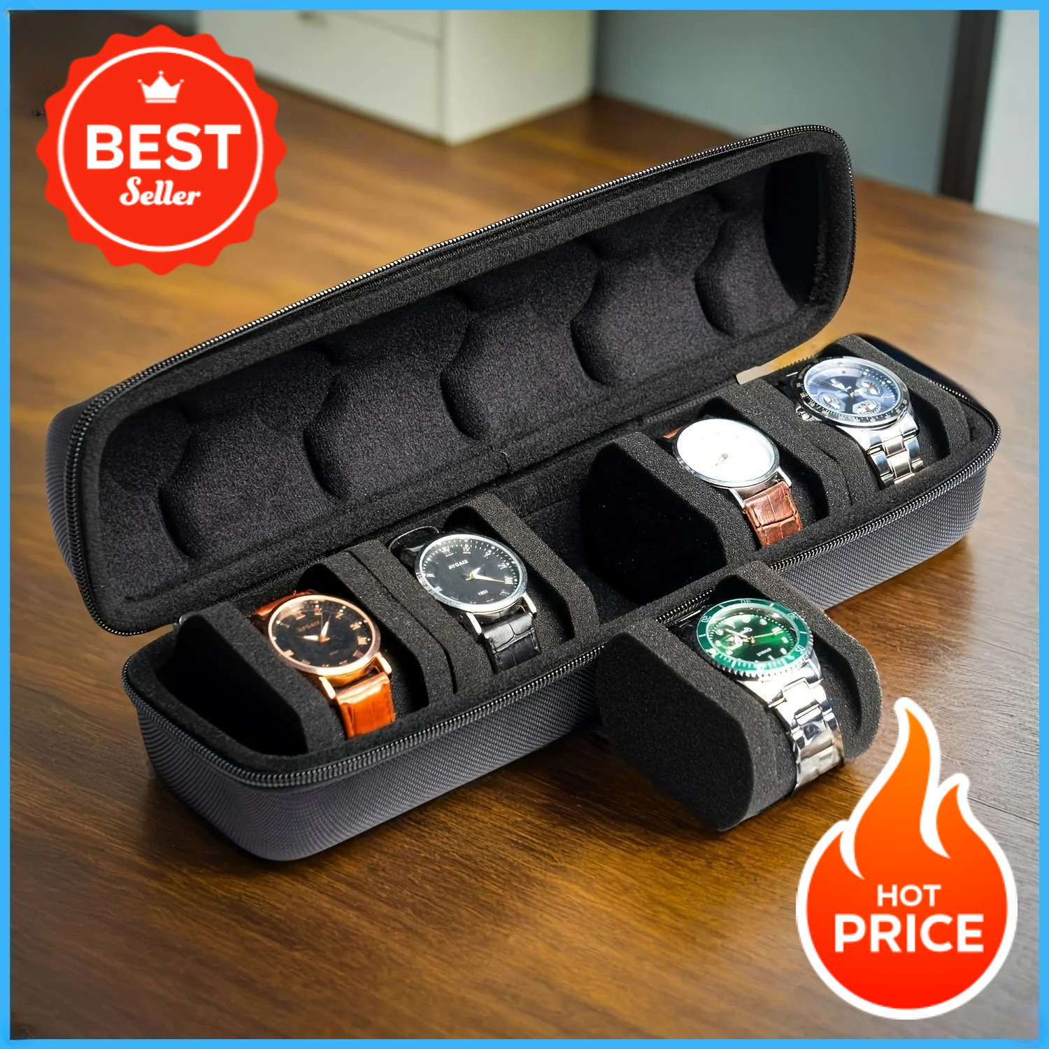 1pc 5-Slot Watch Case | Hard S - مراجعة Tag Watches Smartwatch وسعره