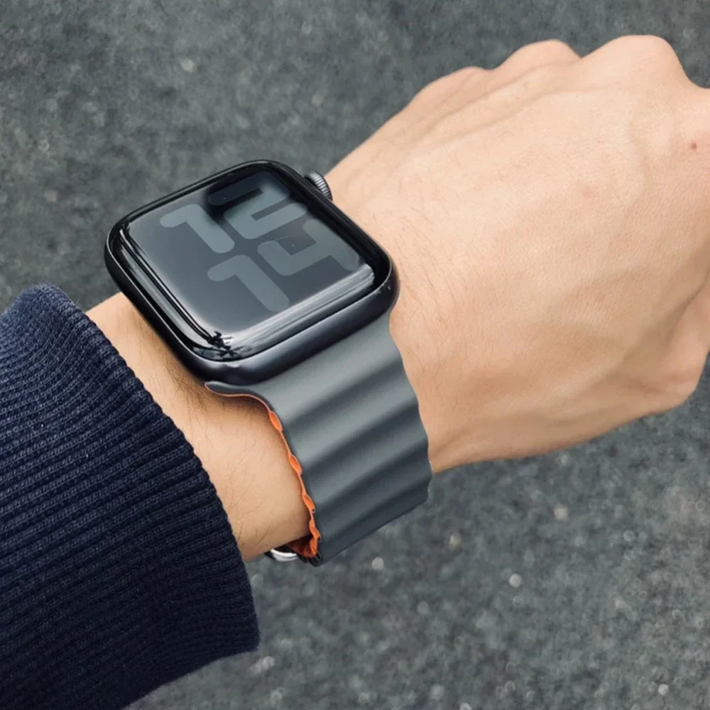 Silicone Ocean strap for Apple - مراجعة Smartwatch Apple Watches For Men وسعره