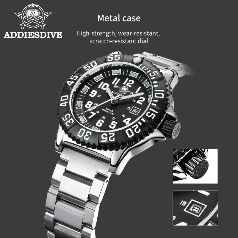 Addies Dive Men Fashion Casual - مراجعة Solar Powered Watch وسعره