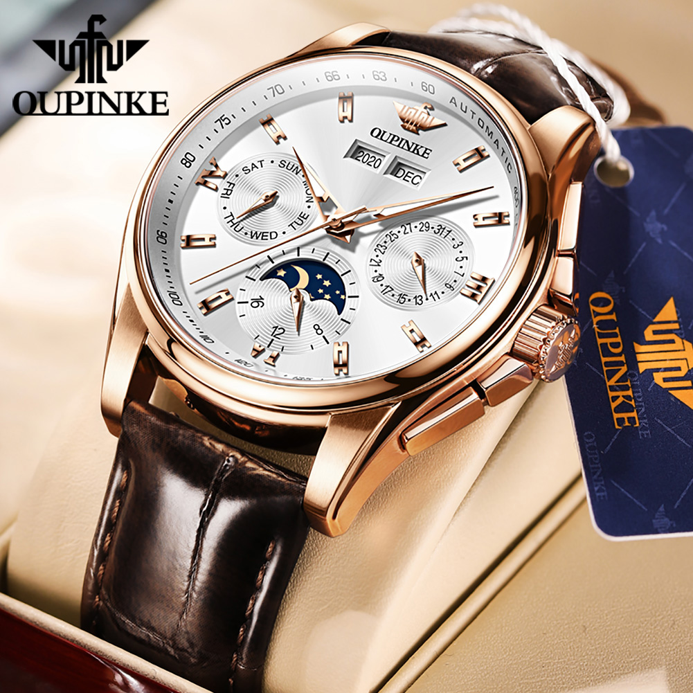 OUPINKE Men's Watches Casual T - مراجعة Leather Watch Strap وسعره