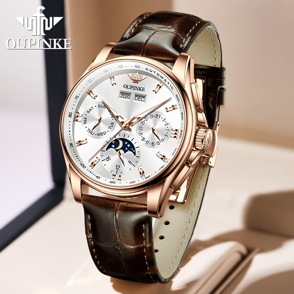 OUPINKE Men's Watches Casual T - مراجعة Leather Watch Strap وسعره