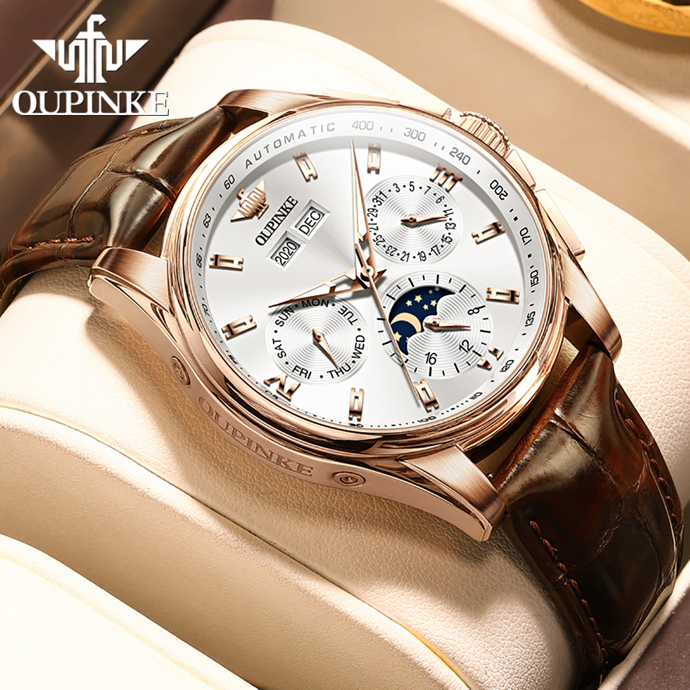 OUPINKE Men's Watches Casual T - مراجعة Leather Watch Strap وسعره