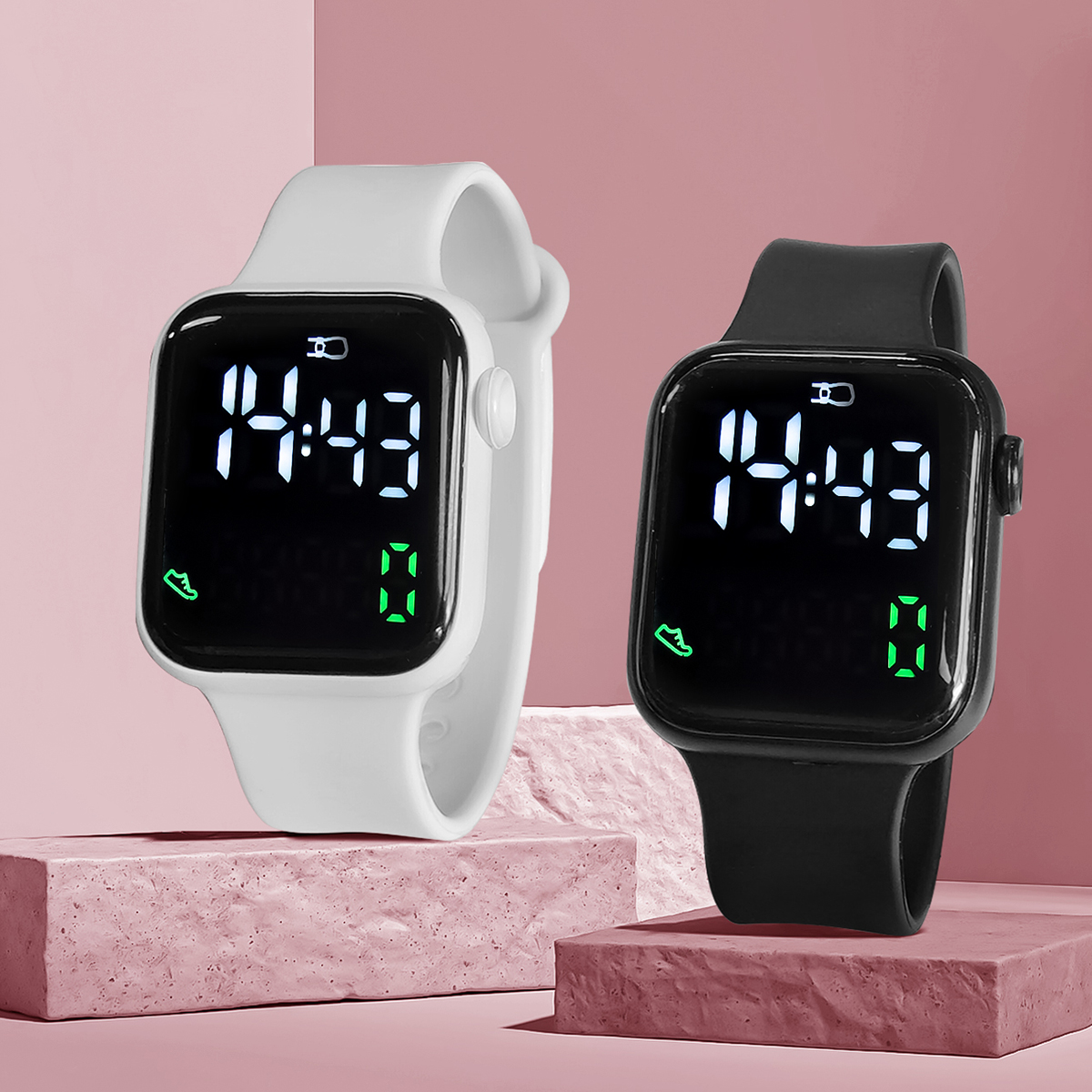New 2PCS Student Minimalist Sm - مراجعة Smartwatch Watches For Girls وسعره