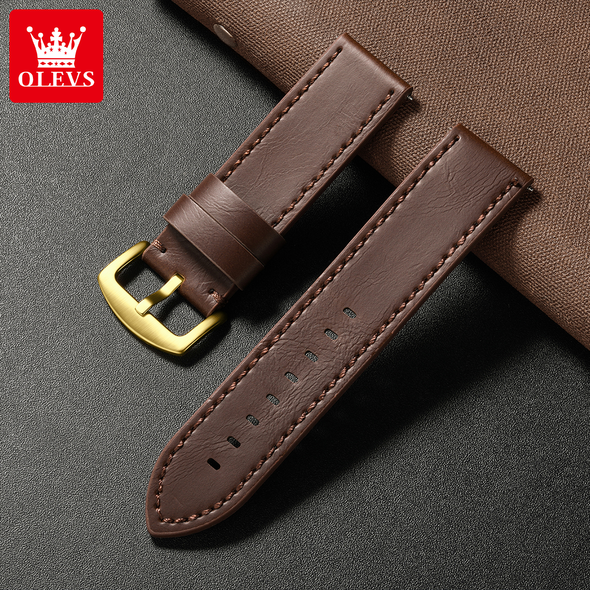 OLEVS brand mens watches water - مراجعة Leather Watch Strap وسعره