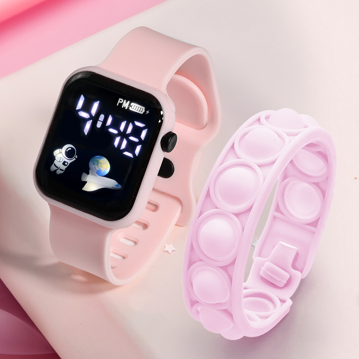 2PCS Children's Smart Watch Br - مراجعة Smartwatch Watches For Girls وسعره